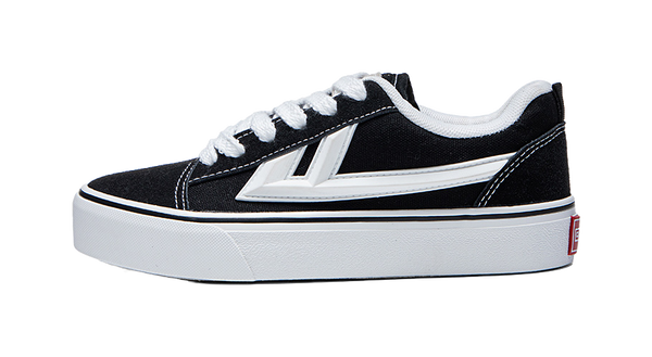 Warrior Back To School Selected, Casual Puffy Shoes Wear resistant And Lightweight Low top Canvas Shoes Unisex Black 