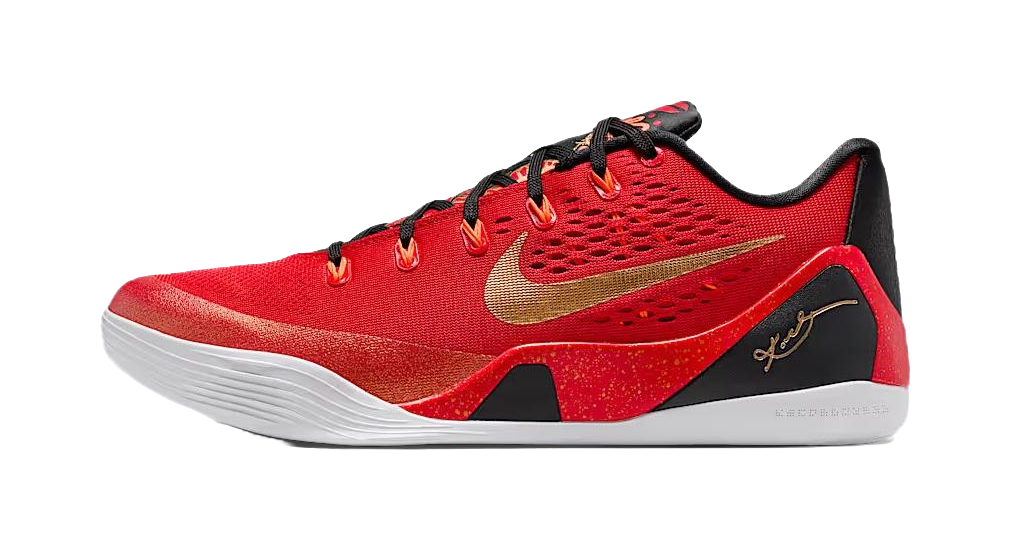 Nike Kobe 9 Breathable Rebound Grip Low top Basketball Shoes Mens Red Black  VJSNEAKER