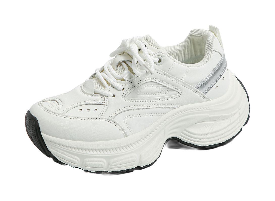 HUANQIU Cushioning, Slip Resistant, Abrasion Resistant, Height Increasing Low top Chunky Sneakers Women's 