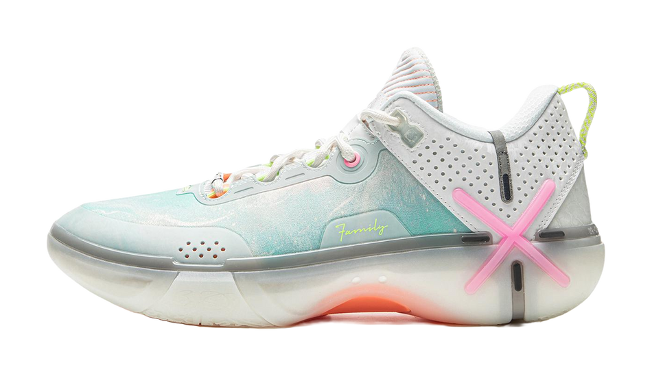Li Ning Wade Shadow 6 Basketball Shoes Mens Low top Standard White/Aqua Green/Neon Pink  VJSNEAKER
