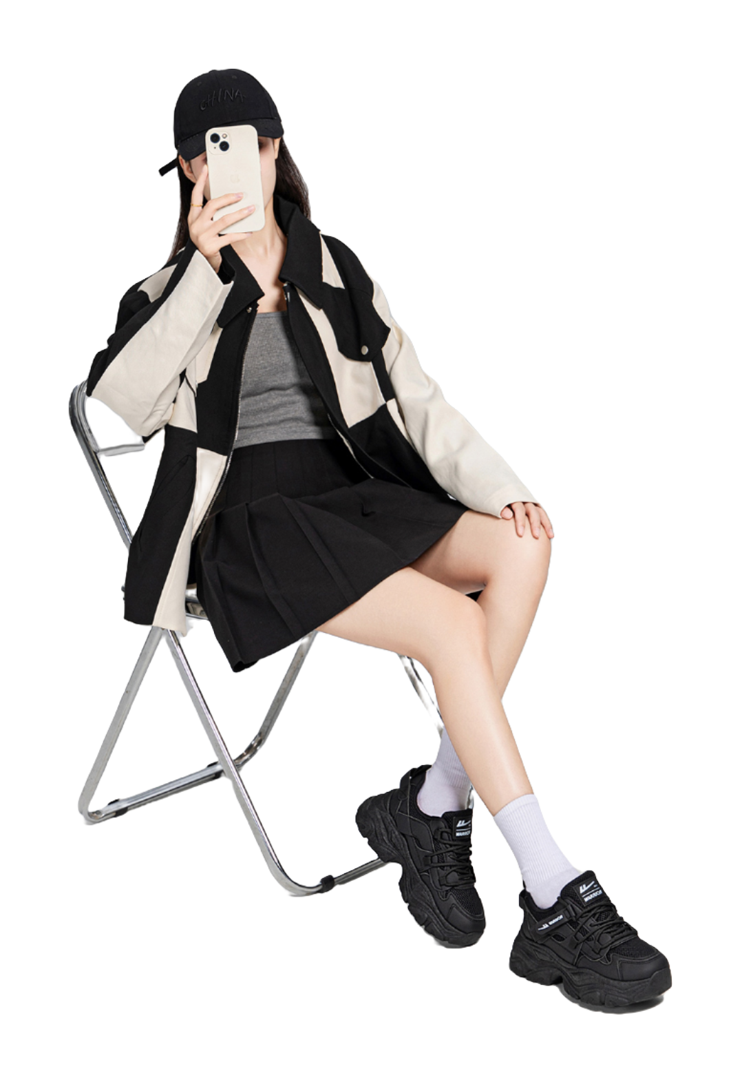 Warrior Cushioning Abrasion Resistant Breathable Low top Chunky Sneakers Women's Black 