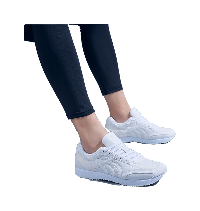 DO WIN Shock Absorbers Slip Resistant Abrasion Resistant Breathable Low top Running Shoes Unisex White 