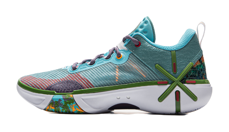 LiNing Wode Phantom 6 Anti Slip Wear Resistant Low Top Basketball Shoes Mens Blue Green  VJSNEAKER