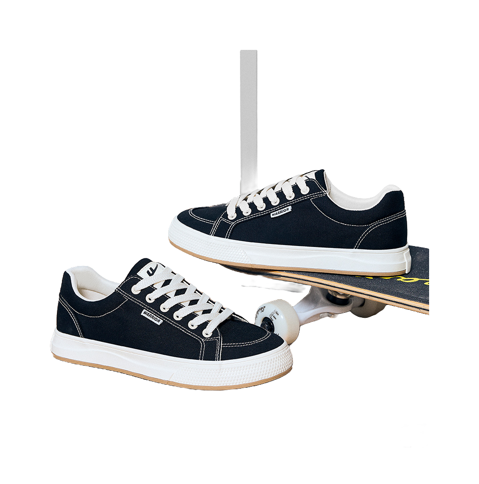 Warrior Slip Resistant Abrasion Resistant Low top Canvas Shoes Unisex Black  vjsneaker.com