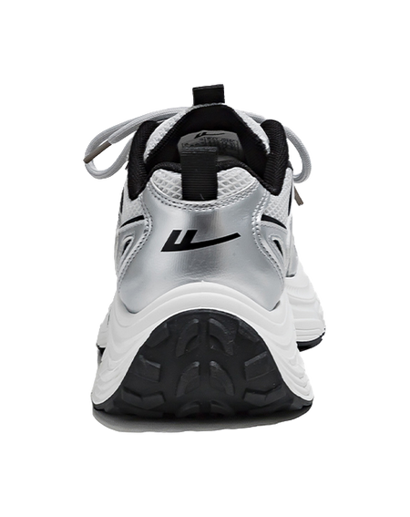 Warrior Low top Chunky Sneakers Womens Silver Gray Black  vjsneaker.com