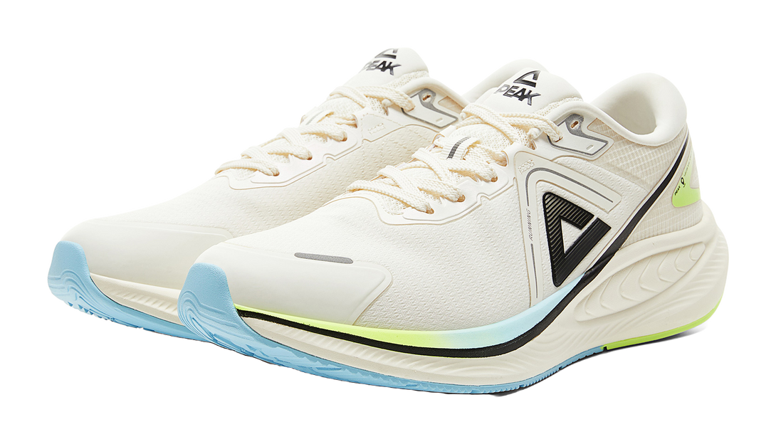PEAK Cushioning Anti-Slip Wear-Resistant Support Balance Impact-Resistant Rebound Low-Top Running Shoes Men White Green 