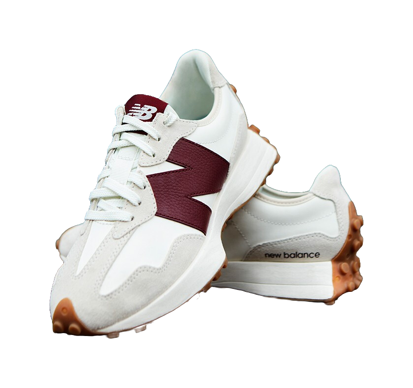 New Balance 327 White Dark Red Womens  vjsneaker.com