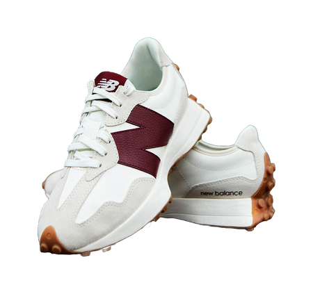 New Balance 327 White Dark Red Womens  vjsneaker.com