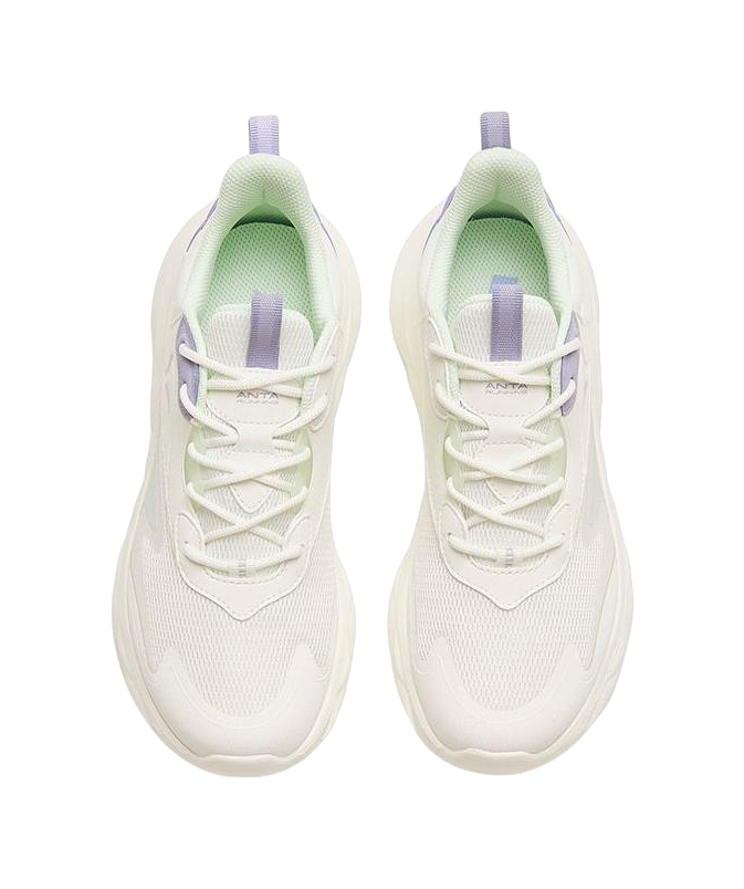 Anta Mianbomb 2 Cushioned Anti Slip And Wear Resistant Lightweight Low Top Running Shoes Women's White Purple 
