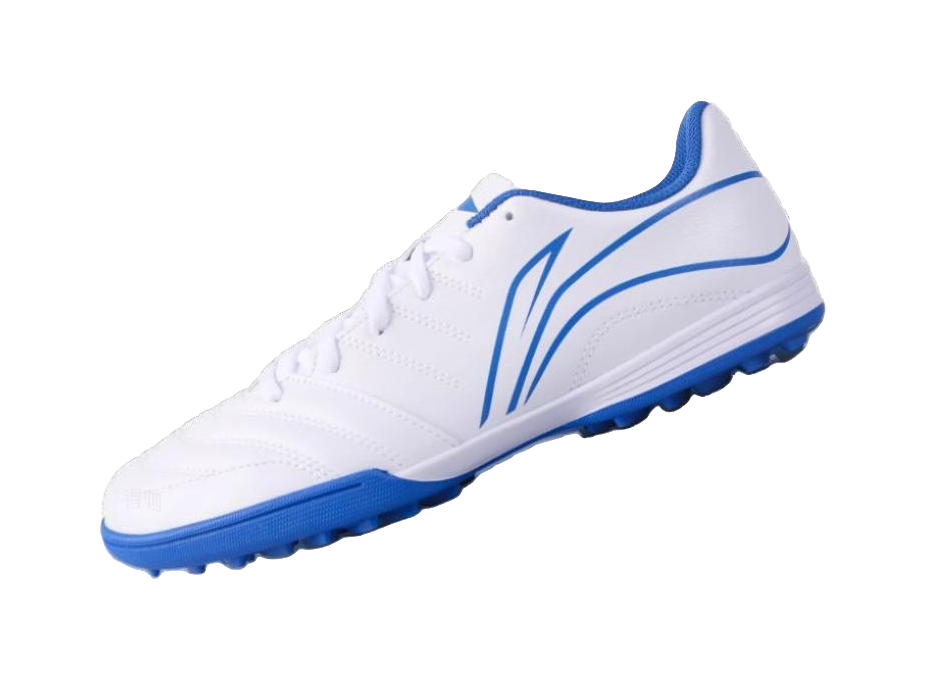LiNing TF Rubber Broken Studs Artificial Ground Cushioning Anti-Slip And Wear-Resistant Soccer Shoes Unisex White Blue  VJSNEAKER