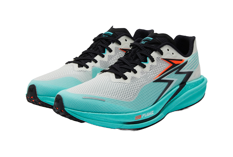 361° Speed 4 Pro Cushioned Slip-Resistant Abrasion-Resistant Low-Top Fiberglass Board Running Shoes Unisex White Blue 