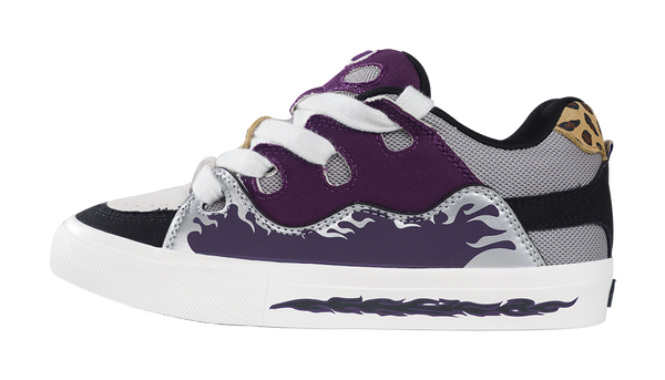 Ollieskate Wear resistant And Lightweight Low Top Skateboard Shoes Unisex Purple Black 