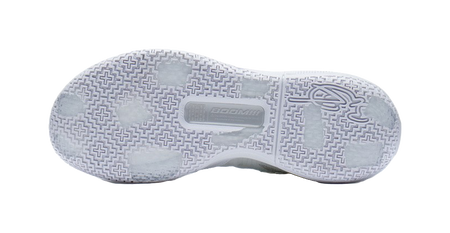 White rubber outsole with multidirectional traction pattern