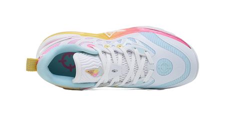 Rigorer Reeves second-generation AR2 ice cream is comfortable, versatile, trendy, anti slip, shock-absorbing, wear-resistant, low top basketball shoe powder, white and yellow children's style  VJSNEAKER