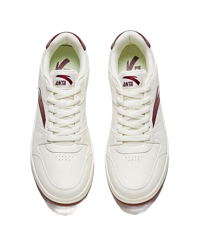 Anta Original Year Abrasion Resistant Height Increasing Low top Skateboard Shoes Men's Red White 