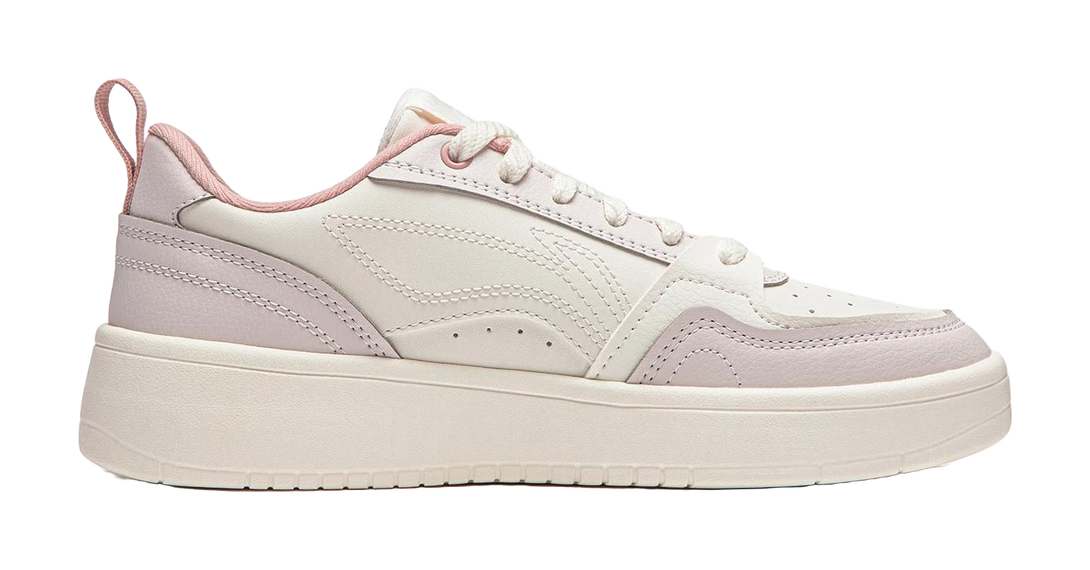 LiNing Yuanbao V2 Slip Resistant Cushioning Abrasion Resistant Low Top Skateboard Shoes Women's White Pink 