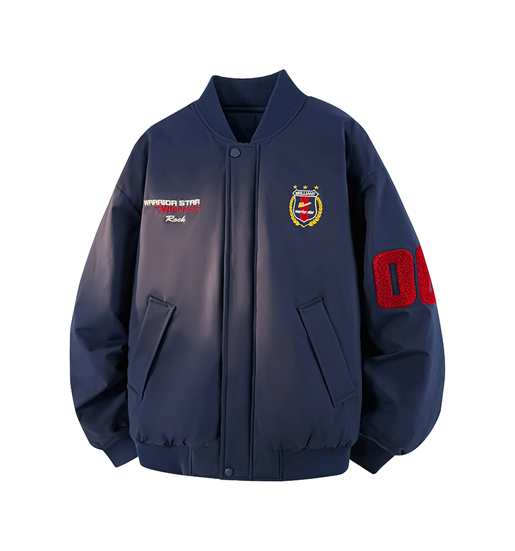 Warrior Revival Tide Cloud Sail Series Autumn and Winter Versatile Digital Loose Casual Plus Cotton Thick Long Sleeve Cotton Jacket Cotton Coat Baseball Jacket Unisex  vjsneaker.com