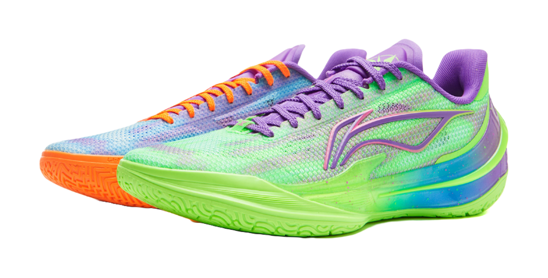 Li Ning Blade 5 V2 Basketball Shoes Mens Low top Neon Green Purple  VJSNEAKER