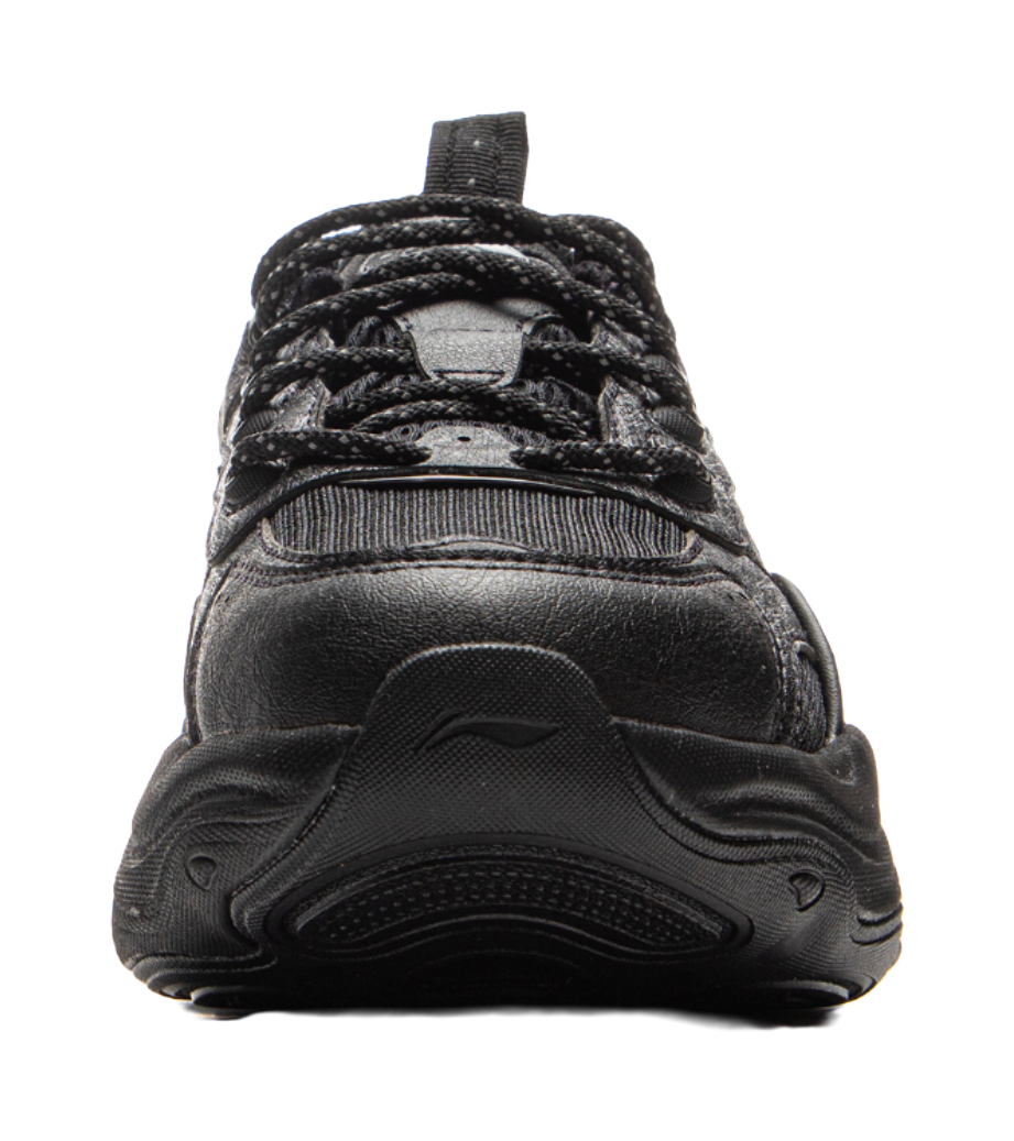 LiNing Honey Cushioning, Slip Resistant, Abrasion Resistant Support Low top Chunky Sneakers Women's Black 