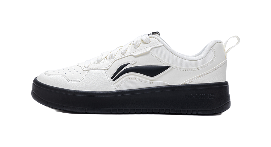 LiNing Lightweight Breathable Slip-Resistant Low-Top Skateboard Shoes Women's Ivory Black 