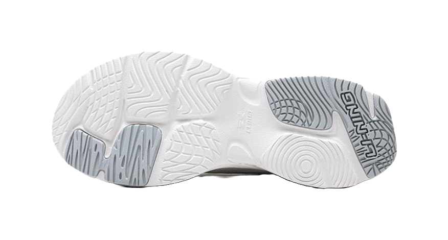 LiNing Pulse Shock Absorbers Slip Resistant Abrasion Resistant Low top Chunky Sneakers Men's Silver White 