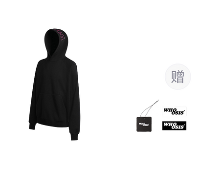 WHOOSIS letter embroidered LOGO hooded cover, classic and versatile, loose fit, campus multi-color, autumn and winter long sleeves with fleece hoodie, unisex  vjsneaker.com