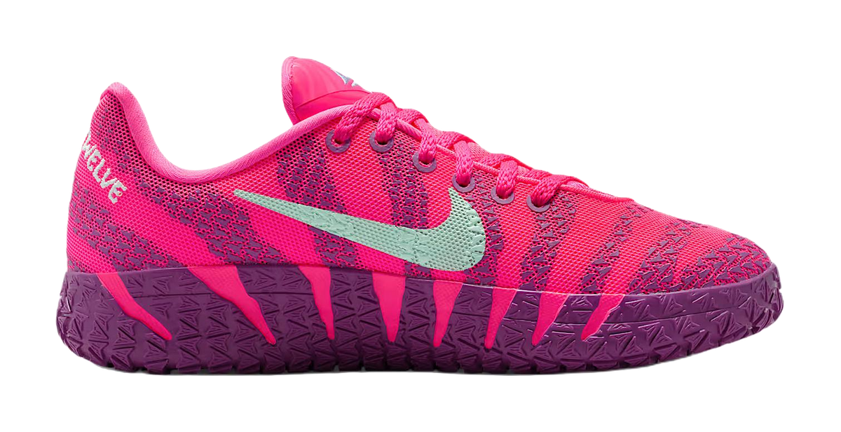 Nike Ja Morant 3 Slip Resistant Abrasion Resistant Low top Childrens Basketball Shoes Super Pink/Purple/Black Unisex  vjsneaker.com