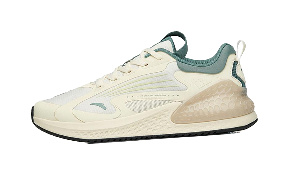 Anta C37+ Cushioned Anti Slip Wear Resistant Breathable Lightweight Low Top Casual Running Shoes Men's White Green 