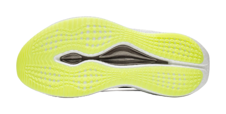 Women's low-top running shoes outsole, neon green traction with black detail