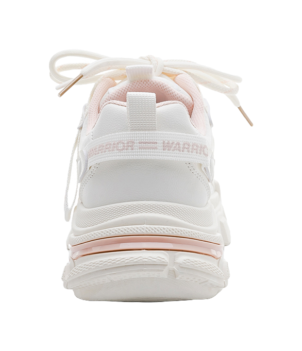 Warrior Cushioned Wear-Resistant Lightweight Slip-Resistant Low-Top Chunky Sneakers Women's Beige Pink 