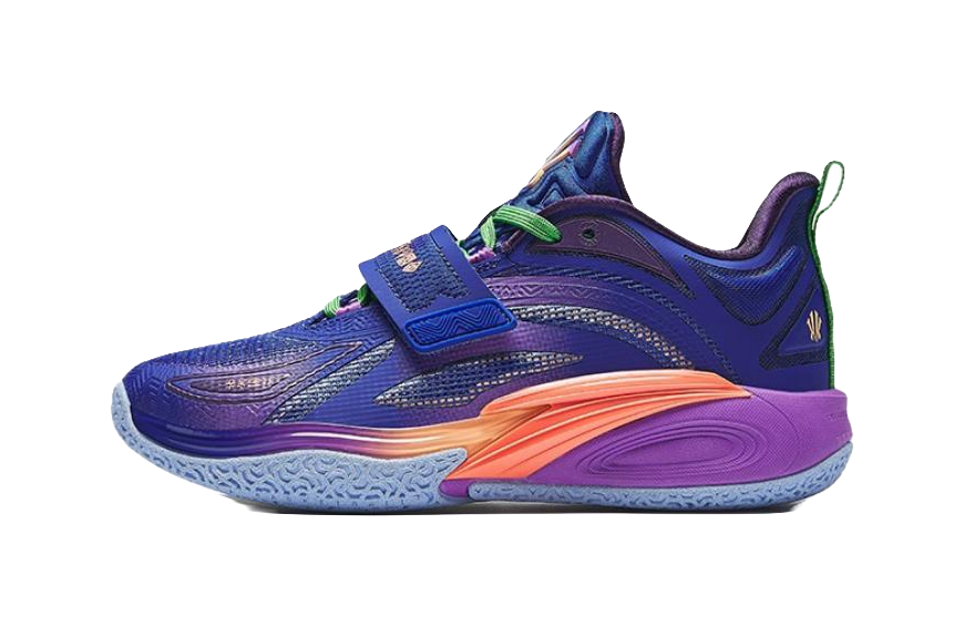 Antakids KAI 1 Slip Resistant Cushioning Abrasion Resistant Low top Childrens Basketball Shoes Blue, Purple, Orange  VJSNEAKER