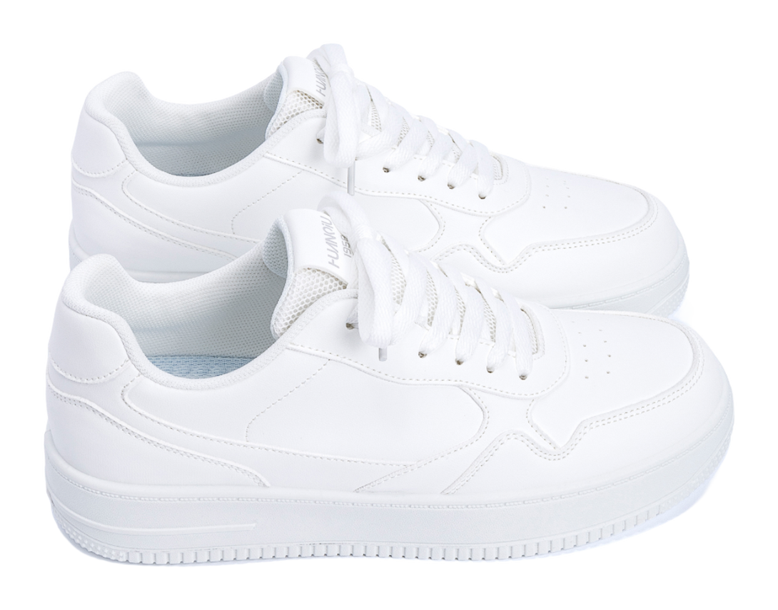 HUANQIU Coverage Slip Resistant Lightweight Height Increasing Low top Skateboard Shoes Men's White 