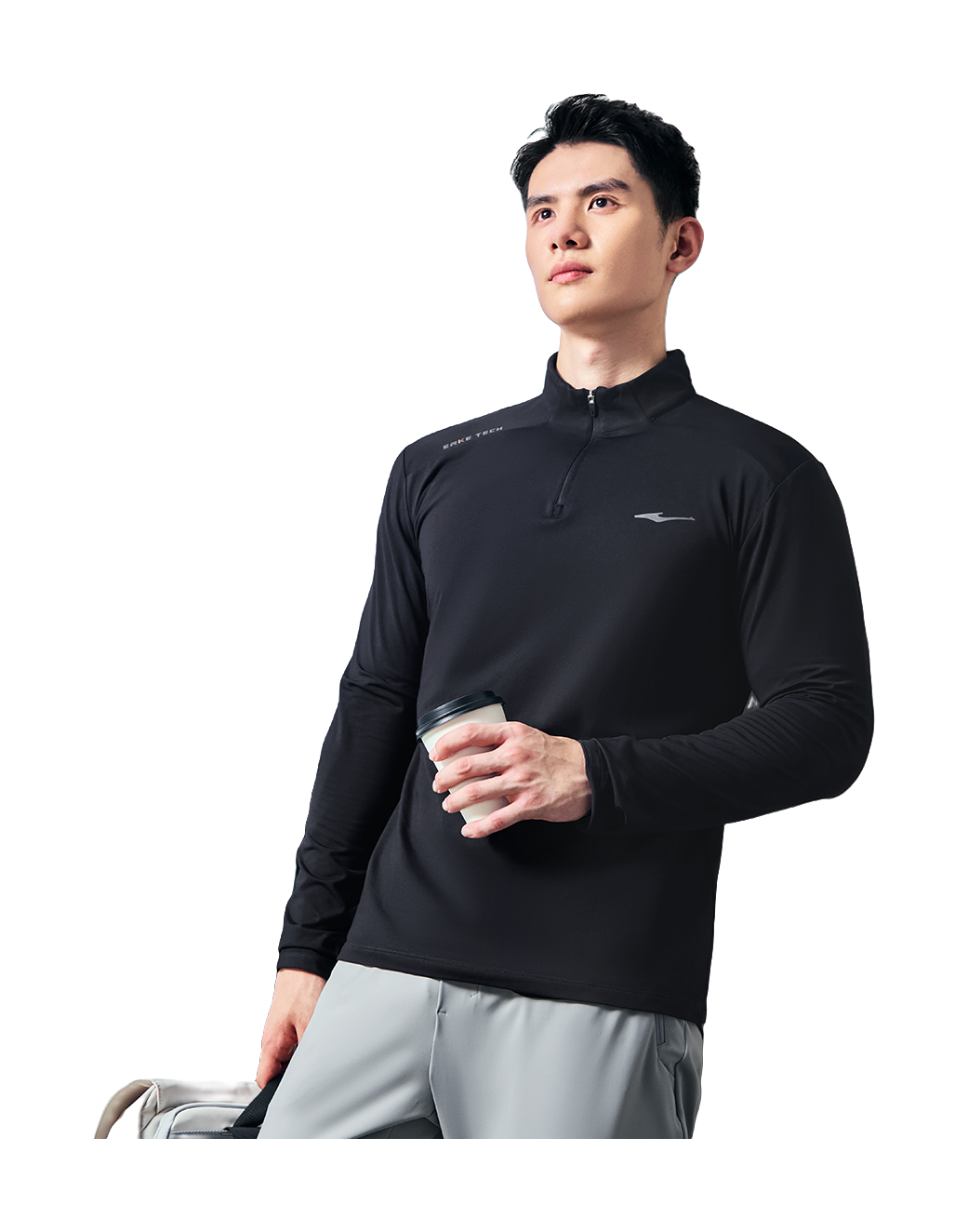 Hongxing Erke Solid Color Retro Comfortable Velvet with Velvet Warmth Urban Business Commuting Leisure Hoodie Long Sleeve Half Open Inner Set Stand up Collar Knitted Shirt Men's Style Obsidian Blue  vjsneaker.com