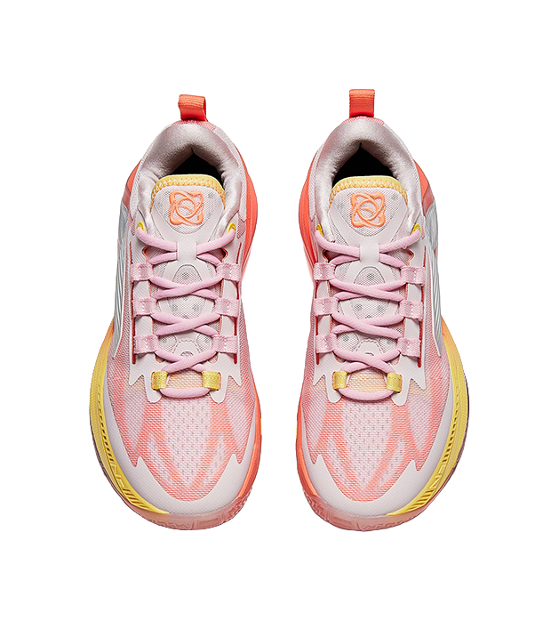 Anta Zap 1 Slip Resistant Abrasion Resistant Support Low top Childrens Basketball Shoes Pink Orange Kids  VJSNEAKER