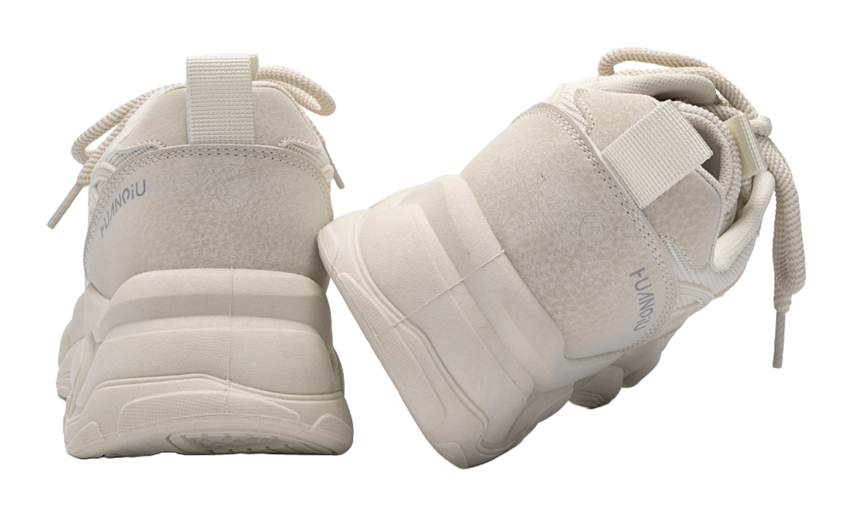 HUANQIU Slip Resistant Coverage, Lightweight, Height Increasing Low top Chunky Sneakers Mens Black  vjsneaker.com