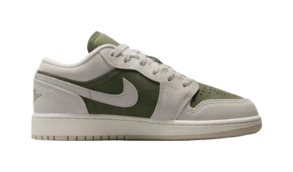 Jordan Air Jordan 1 Low top Childrens Basketball Shoes Gray Green Unisex  vjsneaker.com