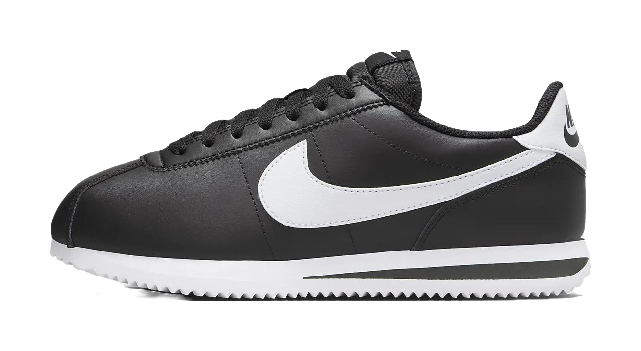 Nike Cortez Leather Black White Womens  vjsneaker.com