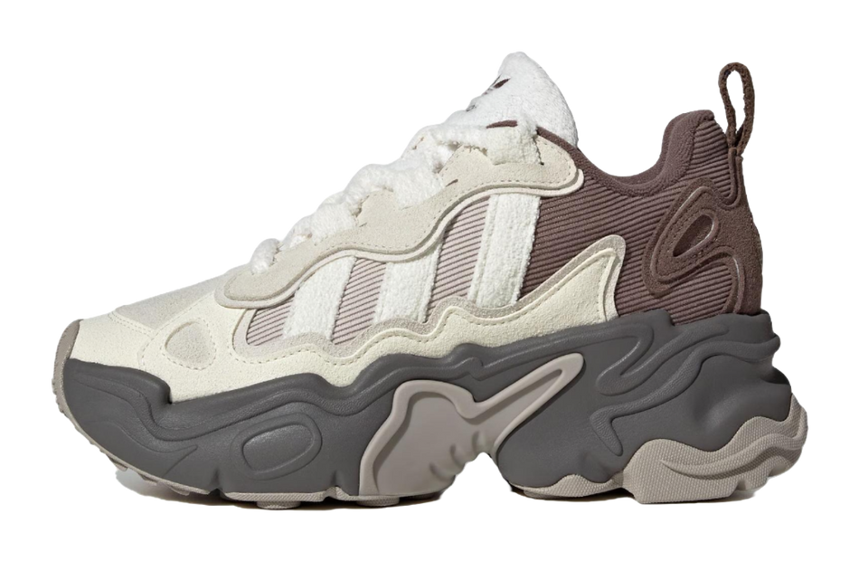 Adidas Originals Ozthemis Slip Resistant Abrasion Resistant Low top Chunky Sneakers Womens White Brown  vjsneaker.com