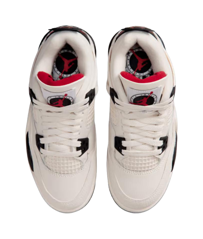 Jordan Air Jordan 4 Low top Childrens Basketball Shoes White Black Unisex  vjsneaker.com