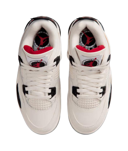 Jordan Air Jordan 4 Low top Childrens Basketball Shoes White Black Unisex  vjsneaker.com
