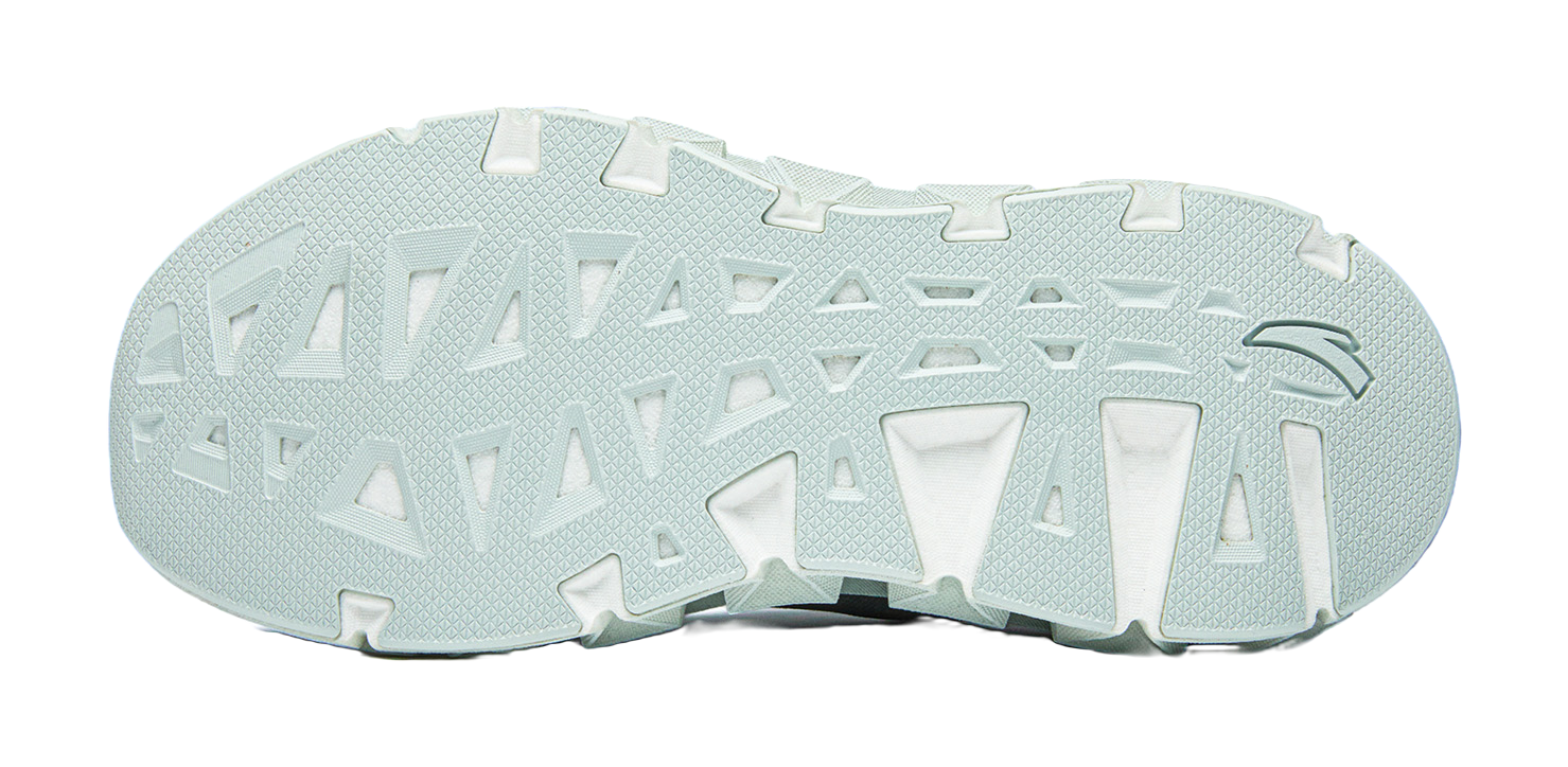 Anta low-top running shoes outsole, light gray rubber with deep molded traction pattern