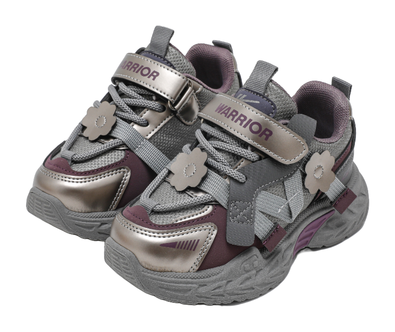 Warrior girls' sports shoes made of synthetic leather, comfortable, versatile, wear-resistant, lightweight, shock-absorbing, low top, girls' casual shoes for children  VJSNEAKER