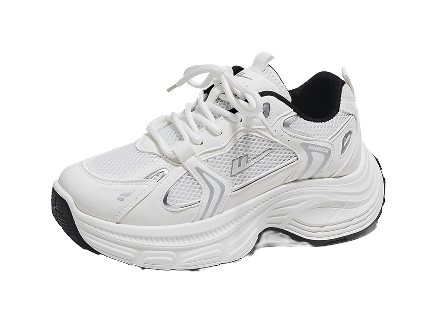 Warrior Low top Chunky Sneakers Women's White Silver 