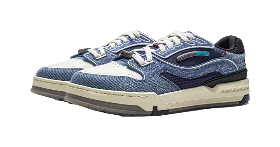 LiNing 001 BTC 3 Slip Resistant Cushioning Abrasion Resistant Lightweight Low top Skateboard Shoes Unisex Blue 