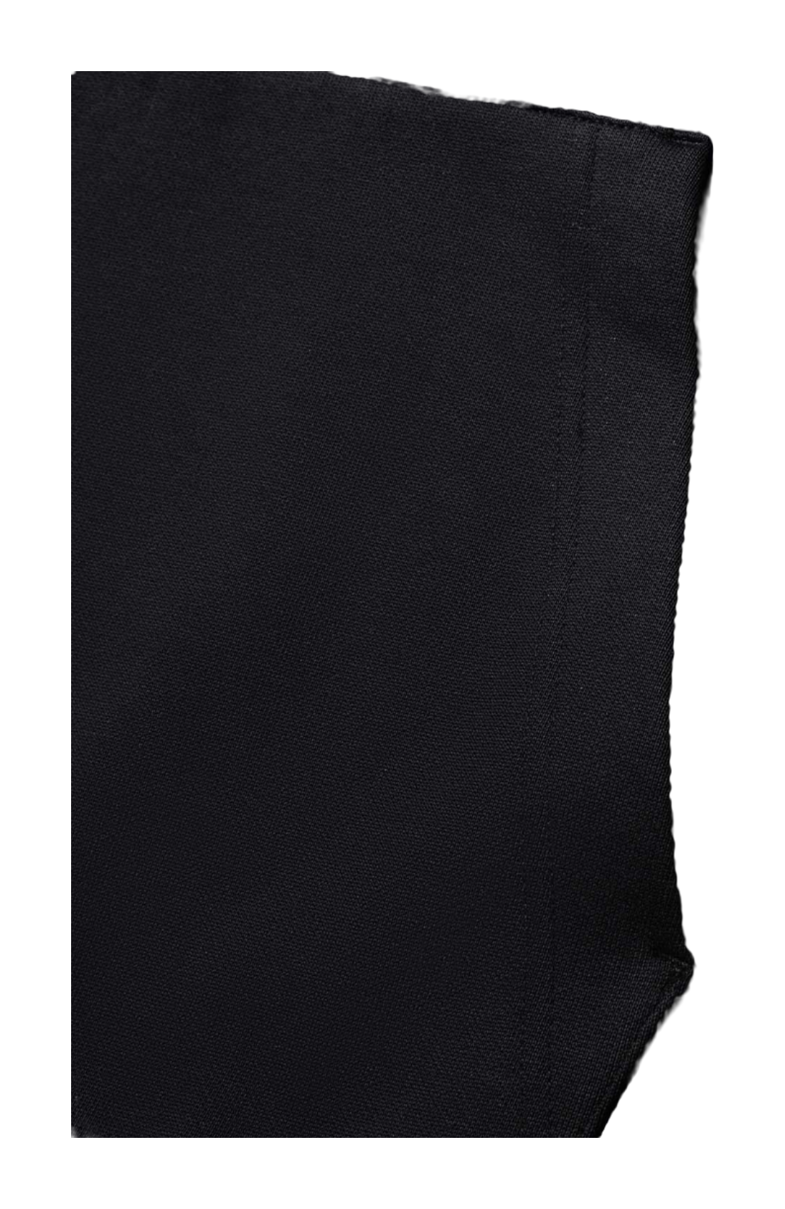 Close-up of black hoodie fabric texture with neat stitching