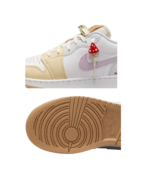 Jordan Air Jordan 1 Slip Resistant Shock Absorbers Low Top Kids Skateboarding Shoes White  VJSNEAKER