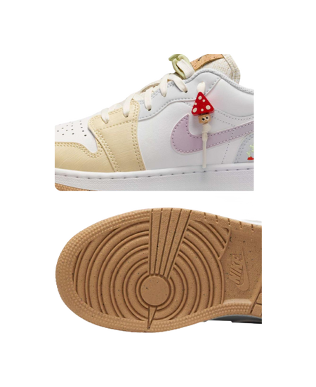 Jordan Air Jordan 1 Slip Resistant Shock Absorbers Low Top Kids Skateboarding Shoes White  VJSNEAKER