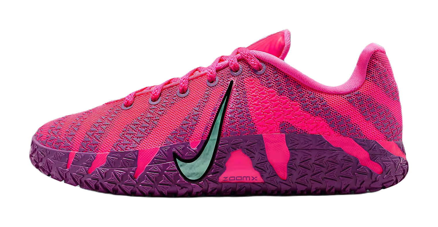 Nike Ja Morant 3 Slip Resistant Abrasion Resistant Low top Childrens Basketball Shoes Super Pink/Purple/Black Unisex  vjsneaker.com