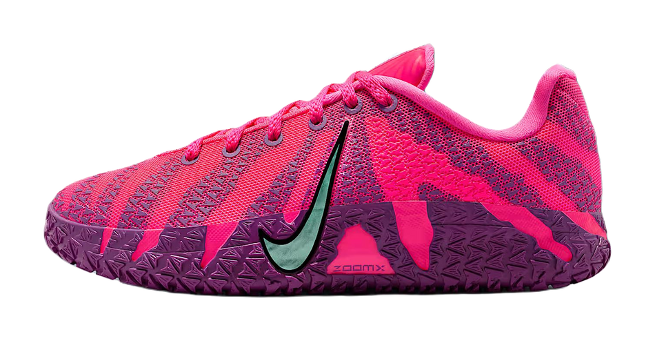 Nike Ja Morant 3 Slip Resistant Abrasion Resistant Low top Childrens Basketball Shoes Super Pink/Purple/Black Unisex  vjsneaker.com