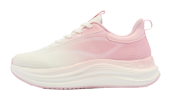 QIAODAN Yue Run Running Shoes Women's Low top Ivory/Frosted Pink 